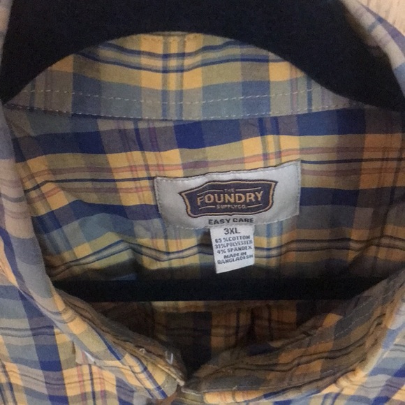 Mens plus size plaid button up long sleeve shirt - Picture 2 of 3